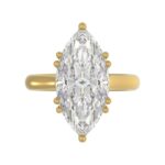 14K YELLOW GOLD 5.00CT ROUND/MARQUISE DIAMOND LADIES RING (CENTER STONE MARQUISE DIAMOND 5CT) - Image 5