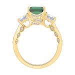 14K YELLOW GOLD 6 1/3CT ROUND/GREEN EMERALD DIAMOND LADIES RING (CENTER STONE GREEN EMERALD DIAMOND 5CT) - Image 2