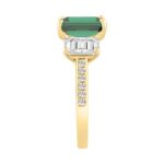 14K YELLOW GOLD 6 1/3CT ROUND/GREEN EMERALD DIAMOND LADIES RING (CENTER STONE GREEN EMERALD DIAMOND 5CT) - Image 3