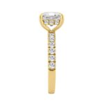 14K YELLOW GOLD 6.00CT ROUND/CUSHION DIAMOND LADIES RING (CENTER STONE CUSHION DIAMOND 5CT) - Image 3