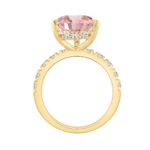 14K YELLOW GOLD 6.00CT ROUND/PEAR DIAMOND LADIES RING (CENTER STONE PINK PEAR DIAMOND 5.00CT) - Image 2