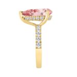14K YELLOW GOLD 6.00CT ROUND/PEAR DIAMOND LADIES RING (CENTER STONE PINK PEAR DIAMOND 5.00CT) - Image 3