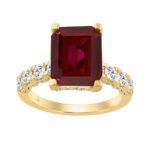 14K YELLOW GOLD 7.00CT ROUND/RUBY EMERALD DIAMOND LADIES RING (CENTER STONE RUBY EMERALD DIAMOND 6CT)