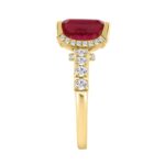 14K YELLOW GOLD 7.00CT ROUND/RUBY EMERALD DIAMOND LADIES RING (CENTER STONE RUBY EMERALD DIAMOND 6CT) - Image 3