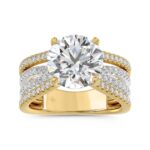 14K YELLOW/WHITE GOLD 3 1/2CT ROUND DIAMOND LADIES RING (CENTER STONE ROUND DIAMOND 3.00CT)