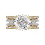 14K YELLOW/WHITE GOLD 3 1/2CT ROUND DIAMOND LADIES RING (CENTER STONE ROUND DIAMOND 3.00CT) - Image 5
