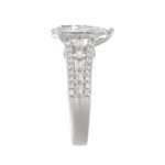 21K PLATINUM LADIES RING 2 3/4CT ROUND/BAGUETTE/PEAR DIAMOND (CENTER STONE PEAR DIAMOND 2CT) - Image 4