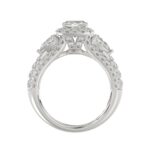 21K PLATINUM LADIES RING 3 1/2CT ROUND/PEAR/CUSHION/BAGUETTE DIAMOND (CENTER STONE CUSHION DIAMOND 2CT) - Image 3