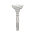 21K PLATINUM LADIES RING WITH 3 1/3CT ROUND/CUSHION/BAGUETTE DIAMONDS (CENTER STONE CUSHION DIAMOND 2CT) - Image 5