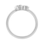 3/4CT White Gold 10K Collection Linked Hearts & Two-Stone Pear Diamond Ring for Women (Color F-G -Clarity VS1/VS2) - Image 2