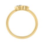 3/4CT Yellow Gold 10K Collection Linked Hearts & Two-Stone Pear Diamond Ring for Women (Color F-G -Clarity VS1/VS2) - Image 2