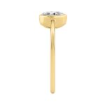 3/4CT Yellow Gold 10K Collection Linked Hearts & Two-Stone Oval & Marquise Diamond Ring for Women (Color F-G Clarity VS1/VS2) - Image 3