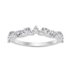 Classic 14K White Gold 3/4Ct Marquise & Round Diamond Fashion Band For Women (Color F-G Clarity Vs1/Vs2)