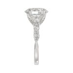 Elegant 14K White Gold  Bridal Fancy Ring for Ladies 3 3/4CT Round & Marquise& Oval Cut Diamonds 3.00CT Center stone (Color F-G -Clarity VS1/V - Image 4