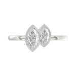 Elegant ColleCTions Linked Hearts Ladies Ring 10K White Gold 3/4CT Marquise Lab Grown Diamond (Color F-G -Clarity VS1/VS2) - Image 5