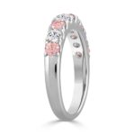 ETERNAL BLUSH COLLECTION 14K WHITE GOLD 1.00 CT ROUND PINK & WHITE DIAMOND ALTERNATING BAND RING - Image 3
