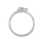 ETERNAL BLUSH COLLECTION 14K WHITE GOLD 1.00CT PINK ROUND/ PINK PEAR DIAMOND LADIES RING - Image 3