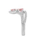ETERNAL BLUSH COLLECTION 14K WHITE GOLD 1.00CT PINK ROUND/ PINK PEAR DIAMOND LADIES RING - Image 2
