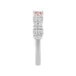 ETERNAL BLUSH COLLECTION 14K WHITE GOLD 1.00CT ROUND/BAGUETTE/ PINK RADIANT DIAMOND LADIES RING - Image 2