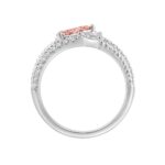 ETERNAL BLUSH COLLECTION 14K WHITE GOLD 1.00CT ROUND/PEAR DIAMOND LADIES RING (PINK PEAR) - Image 2