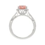 ETERNAL BLUSH COLLECTION 14K WHITE GOLD 2 1/2CT ROUND/ PINK CUSHION DIAMOND LADIES BRIDAL SET (CENTER STONE PINK CUSHION DIAMOND 2.00CT) - Image 5