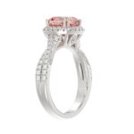 ETERNAL BLUSH COLLECTION 14K WHITE GOLD 2 1/2CT ROUND/ PINK CUSHION DIAMOND LADIES BRIDAL SET (CENTER STONE PINK CUSHION DIAMOND 2.00CT) - Image 4