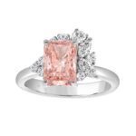 ETERNAL BLUSH COLLECTION 14K WHITE GOLD 2 1/2CT ROUND/MARQUISE/PEAR/PINK RADIANT DIAMOND LADIES RING (CENTER STONE PINK RADIANT DIAMOND 2CT)