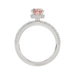 ETERNAL BLUSH COLLECTION 14K WHITE GOLD 2 1/2CT ROUND/OVAL DIAMOND LADIES RING(CENTER STONE PINK OVAL DIAMOND 2CT) - Image 2