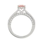 ETERNAL BLUSH COLLECTION 14K WHITE GOLD 2 3/4CT ROUND/OVAL/PRINCESS/BAGUETTE DIAMOND LADIES RING (CENTER STONE PINK OVAL DIAMOND 1 1/2CT) - Image 5