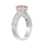 ETERNAL BLUSH COLLECTION 14K WHITE GOLD 2 3/4CT ROUND/OVAL/PRINCESS/BAGUETTE DIAMOND LADIES RING (CENTER STONE PINK OVAL DIAMOND 1 1/2CT) - Image 4