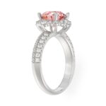 ETERNAL BLUSH COLLECTION 14K WHITE GOLD 2 3/4CT ROUND/PINK ROUND DIAMOND LADIES RING (CENTER STONE PINK ROUND DIAMOND 2CT) - Image 3