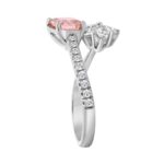 ETERNAL BLUSH COLLECTION 14K WHITE GOLD 2.1/4CT ROUND/MARQUISE/PEAR/PINK RADIANT DIAMOND LADIES RING - Image 3