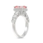 ETERNAL BLUSH COLLECTION 14K WHITE GOLD 3 1/2CT ROUND/ PINK RADIANT DIAMOND LADIES RING (CENTER STONE PINK RADIANT DIAMOND 2CT) - Image 4