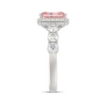 ETERNAL BLUSH COLLECTION 14K WHITE GOLD 3 1/2CT ROUND/ PINK RADIANT DIAMOND LADIES RING (CENTER STONE PINK RADIANT DIAMOND 2CT) - Image 3