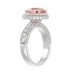 ETERNAL BLUSH COLLECTION 14K WHITE GOLD 3 1/3CT ROUND/PEAR DIAMOND LADIES RING (CENTER STONE PINK PEAR DIAMOND 2.00CT) - Image 4