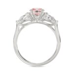 ETERNAL BLUSH COLLECTION 14K WHITE GOLD 3 1/6CT PINK CUSHION/PEAR DIAMOND LADIES RING (CENTER STONE PINK CUSHION DIAMOND 2CT) - Image 2
