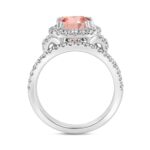 ETERNAL BLUSH COLLECTION 14K WHITE GOLD 3 3/4CT ROUND/ PINK CUSHION DIAMOND LADIES BRIDAL SET (CENTER STONE PINK CUSHION DIAMOND 3CT) - Image 3