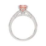 ETERNAL BLUSH COLLECTION 14K WHITE GOLD 3.00CT ROUND/EMERALD DIAMOND LADIES RING (CENTER STONE PINK ROUND DIAMOND 2.00CT) - Image 5