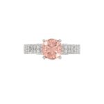 ETERNAL BLUSH COLLECTION 14K WHITE GOLD 3.00CT ROUND/EMERALD DIAMOND LADIES RING (CENTER STONE PINK ROUND DIAMOND 2.00CT) - Image 2