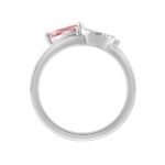 ETERNAL BLUSH COLLECTION 14K WHITE GOLD 3/4CT ROUND/PINK PEAR DIAMOND LADIES RING - Image 3