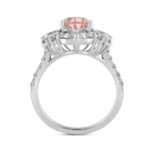 ETERNAL BLUSH COLLECTION 14K WHITE GOLD 4 1/2CT ROUND/PEAR/MARQUISE DIAMOND LADIES RING (CENTER STONE PINK PEAR DIAMOND 2.00CT) - Image 2
