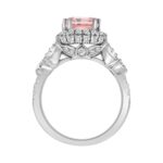 ETERNAL BLUSH COLLECTION 14K WHITE GOLD 4 3/4CT ROUND/PEAR/PINK CUSHION DIAMOND LADIES RING (CENTER STONE PINK CUSHION DIAMOND 3.00CT) - Image 3