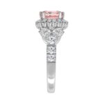 ETERNAL BLUSH COLLECTION 14K WHITE GOLD 4 3/4CT ROUND/PEAR/PINK CUSHION DIAMOND LADIES RING (CENTER STONE PINK CUSHION DIAMOND 3.00CT) - Image 2