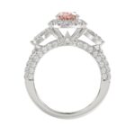 ETERNAL BLUSH COLLECTION 14K WHITE GOLD 4.00CT ROUND/ OVAL / LILY DIAMOND LADIES BRIDAL SET (CENTER STONE PINK OVAL DIAMOND 2.00CT) - Image 5