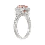 ETERNAL BLUSH COLLECTION 14K WHITE GOLD 4.00CT ROUND/ OVAL / LILY DIAMOND LADIES BRIDAL SET (CENTER STONE PINK OVAL DIAMOND 2.00CT) - Image 4
