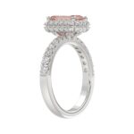 ETERNAL BLUSH COLLECTION 14K WHITE GOLD 4.00CT ROUND/EMERALD DIAMOND LADIES RING (CENTER STONE PINK EMERALD DIAMOND 3CT) - Image 4
