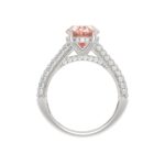 ETERNAL BLUSH COLLECTION 14K WHITE GOLD 4.00CT ROUND/OVAL DIAMOND LADIES BRIDAL SET (CENTER STONE PINK OVAL DIAMOND 3.00CT) - Image 5