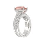 ETERNAL BLUSH COLLECTION 14K WHITE GOLD 4.00CT ROUND/OVAL DIAMOND LADIES BRIDAL SET (CENTER STONE PINK OVAL DIAMOND 3.00CT) - Image 4