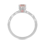 ETERNAL BLUSH COLLECTION LADIES RING 1 1/2CT ROUND/EMERALD DIAMOND 14K WHITE GOLD (CENTER STONE PINK EMERALD DIAMOND 1CT) - Image 2