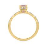 ETERNAL BLUSH COLLECTION LADIES RING 1 1/2CT ROUND/EMERALD DIAMOND 14K YELLOW GOLD (CENTER STONE PINK EMERALD DIAMOND 1CT) - Image 2